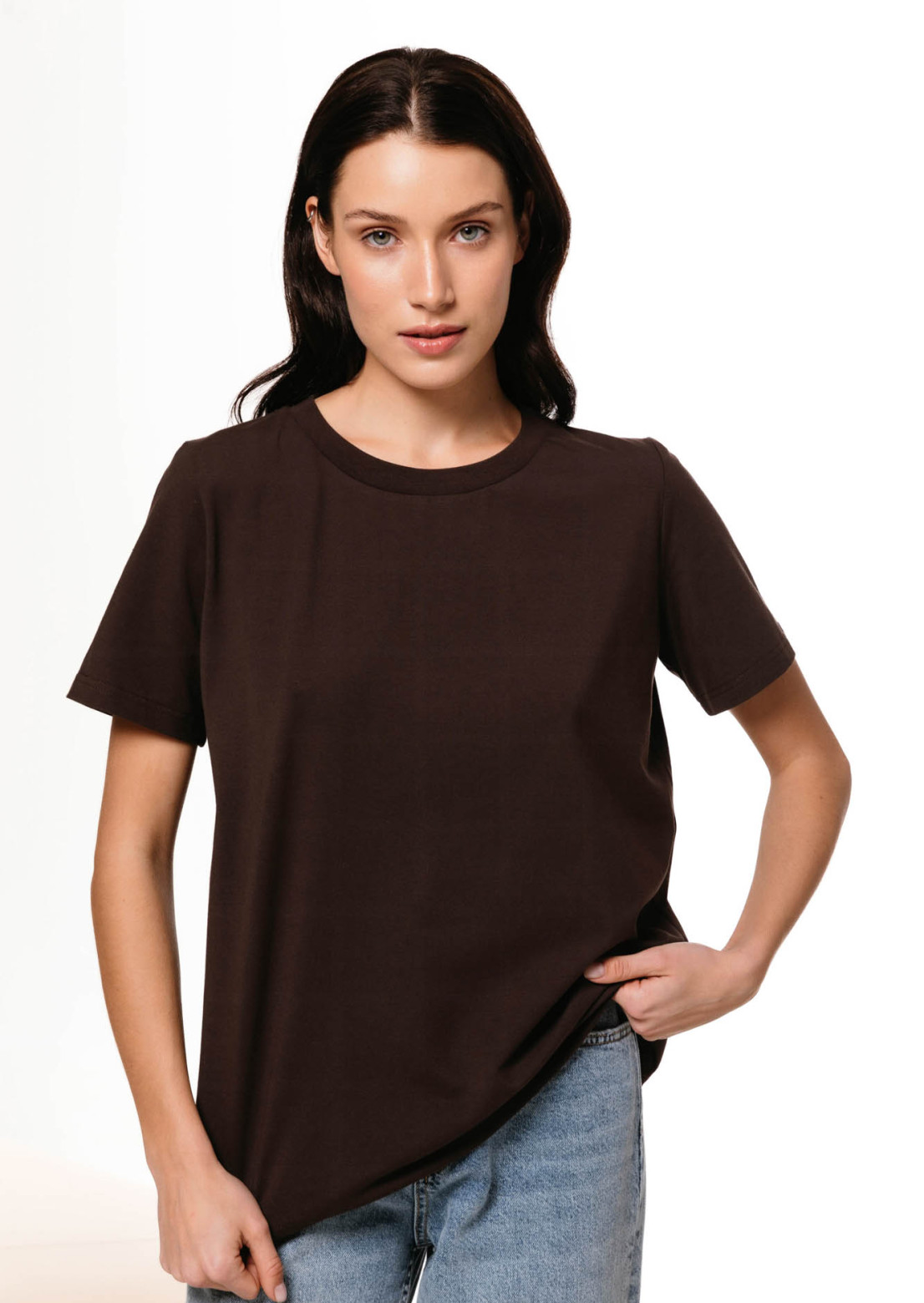 Dark brown blank T-shirt 